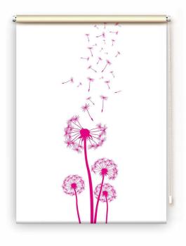 Rollo Dandelions magenta , Rollo, Motivrollo, Rollo mit Druck, Fotorollo, bedrucktes Rollo, Fensterrollo,verdunkelndes Rollo, Sonnenschutz Rollo